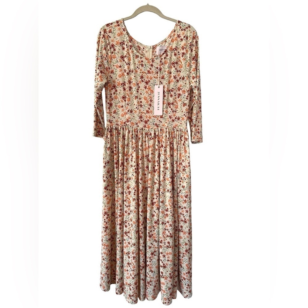 JessaKae Morning Dew Dress Womens Medium Midi Floral Cottage Tradwife Fairy Soft